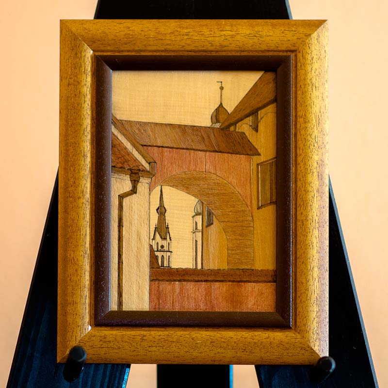 Obrazy vyrobené technikou Intarzie (Marquetry)