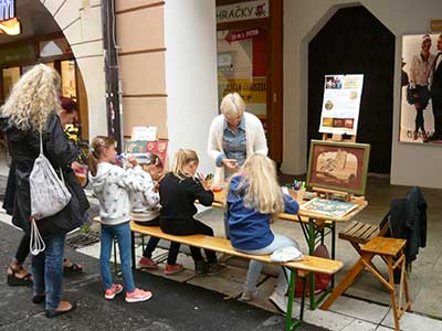 obrazy vyrobené technikou Intarzie (Marquetry)